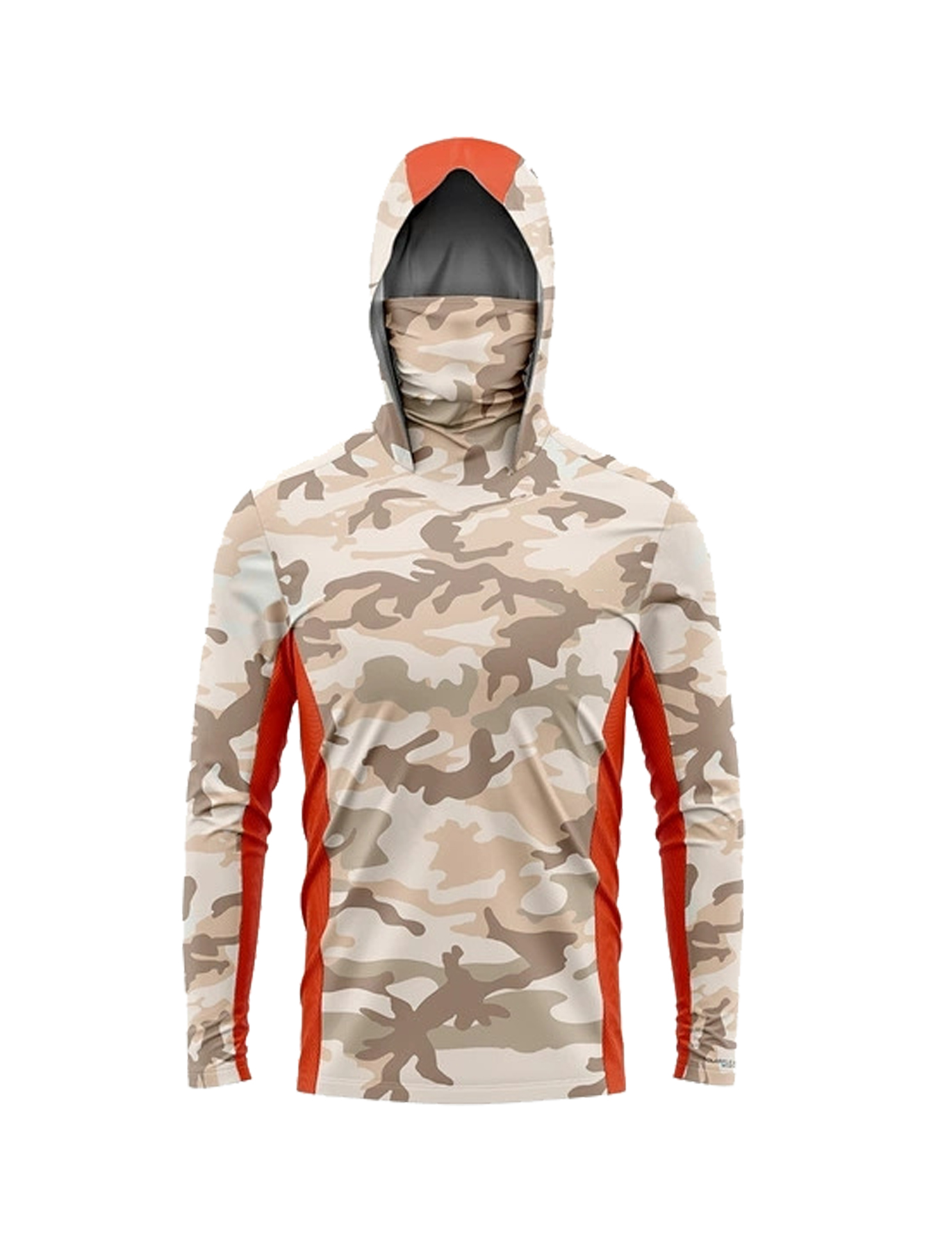 Fishing Shirt Uv Protection - Çöl Kamuflajlı Erkek Balıkçı Kapüşonlu Gömlek,